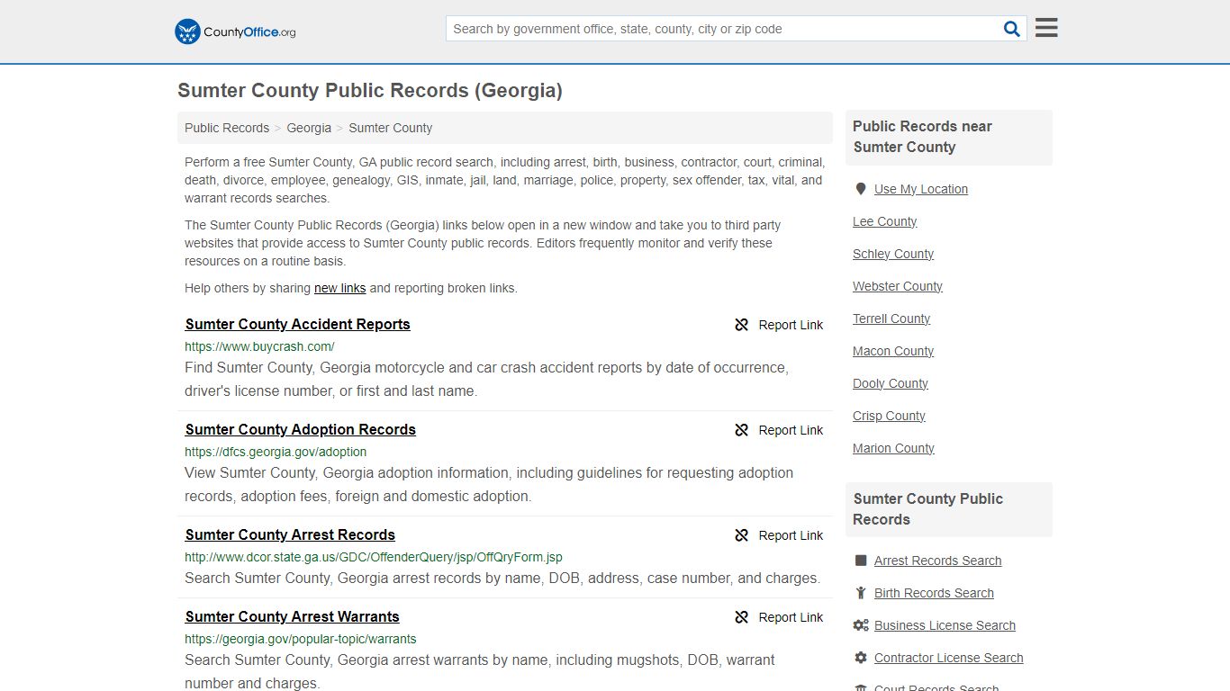 Sumter County Public Records (Georgia) - County Office